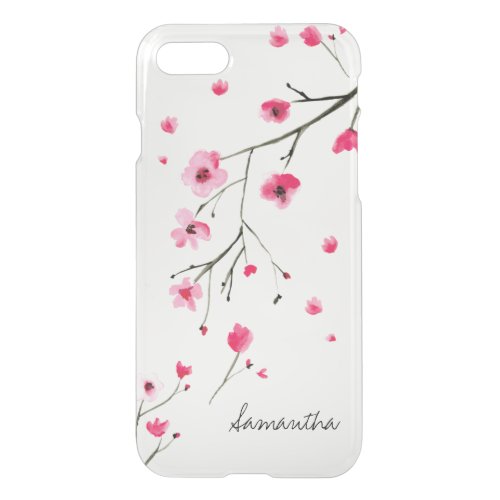Watercolor Cherry Blossoms by LD Design Loft iPhone SE87 Case