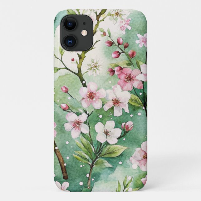 Watercolor Cherry Blossoms Case-Mate iPhone Case (Back)