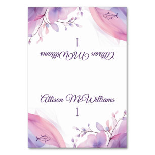 Watercolor Cherry Blossoms-Fish Icon-Wedding- Table Number