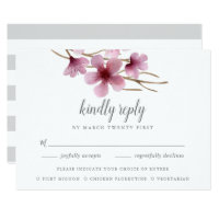 Watercolor Cherry Blossoms Meal Choice RSVP Card