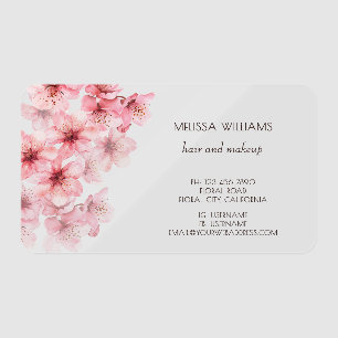 Watercolor Cherry Blossoms Pink Floral Clear Business Cards