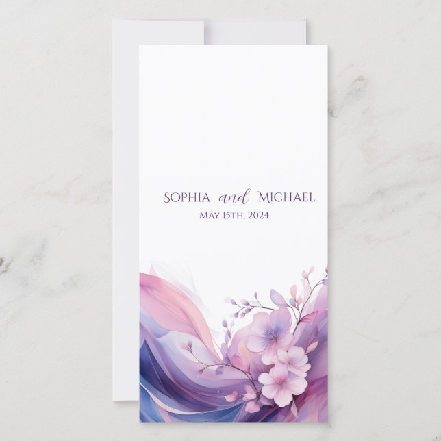 Watercolor Cherry Blossoms- Wedding Program- (Front)