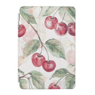 Watercolor Cherry Pattern – Botanical Fruit Art iPad Mini Cover