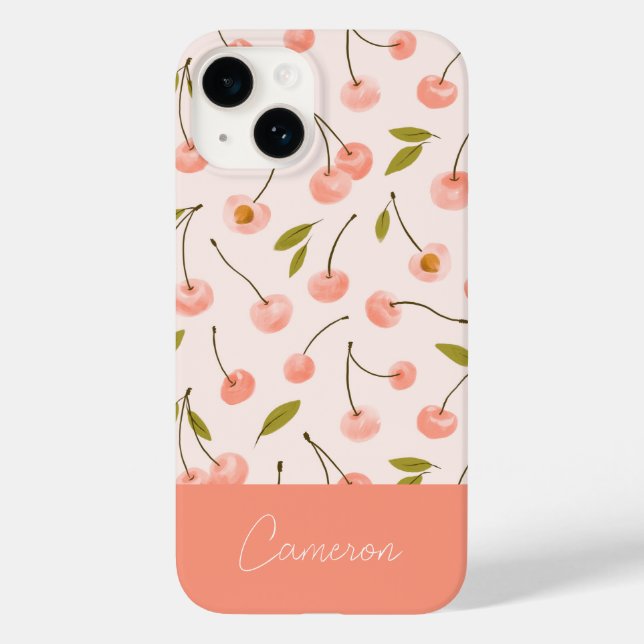 Watercolor Cherry Pattern Case-Mate iPhone Case (Back)