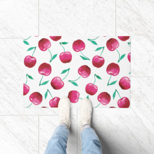 Watercolor Cherry Pattern Doormat