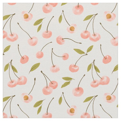 Watercolor Cherry Pattern Fabric