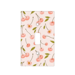 Watercolor Cherry Pattern Light Switch Cover