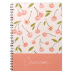 Watercolor Cherry Pattern Notebook