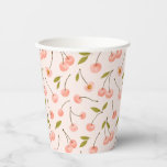 Watercolor Cherry Pattern Paper Cups