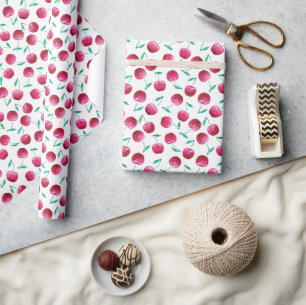 Watercolor Cherry Pattern Wrapping Paper