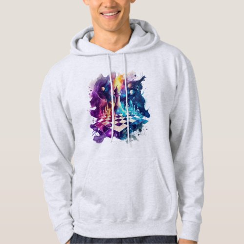 Watercolor Chess Piece Board Hoodie