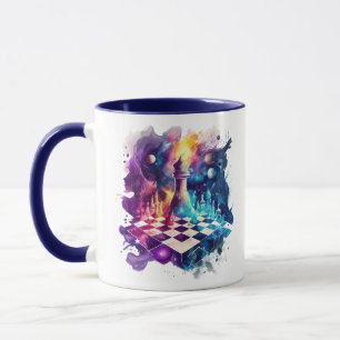 Watercolor Chess Piece Board Mug