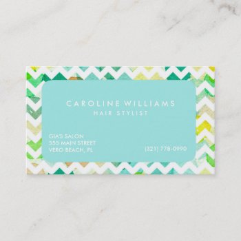 Watercolor Chevron Hairstylist Appointment by businessmailers at Zazzle
