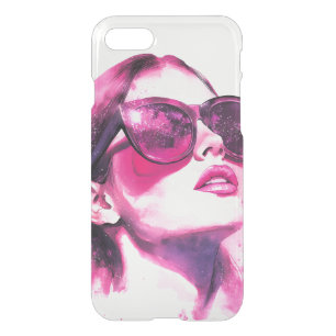 Watercolor Chic Glam Fashion Woman Portrait iPhone SE/8/7 Case