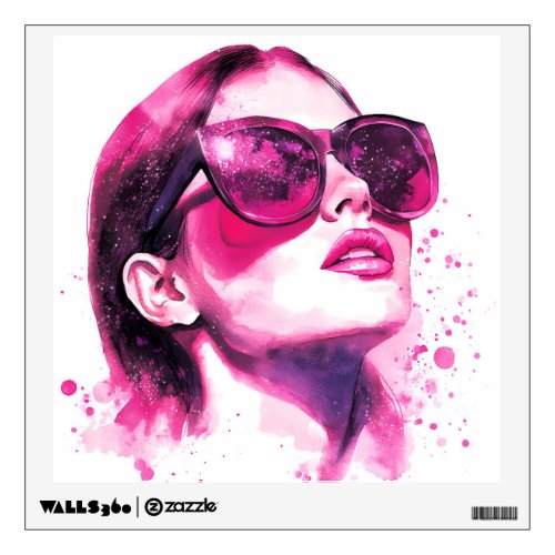 Watercolor Chic Glam Fashion Woman Portrait Wall Decal