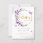 Watercolor Chic Purple Butterfly Baby Girl Shower