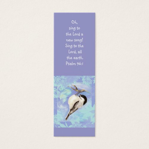 Watercolor Chickadee Bird Scripture Bible Bookmark