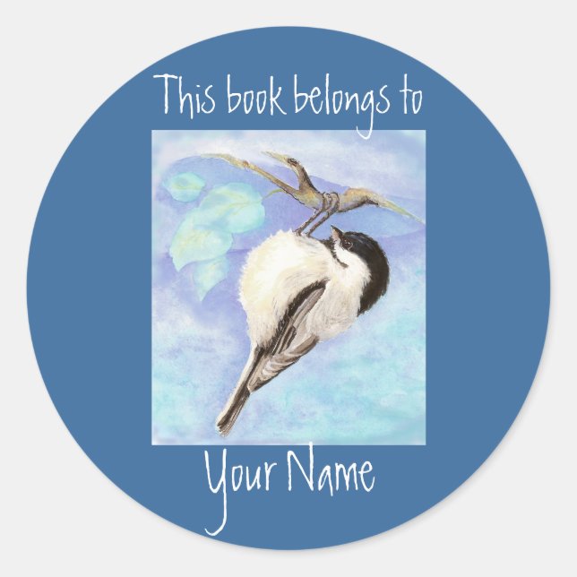Watercolor Chickadee Book Plate (Front)