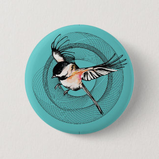Watercolor Chickadee Button