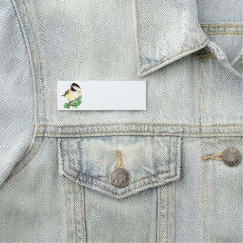 Watercolor Chickadee Wilderness Nature Bird Name Tag