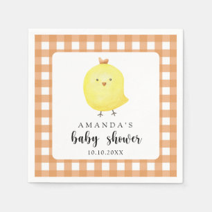 Watercolor Chicken Baby Shower Napkins