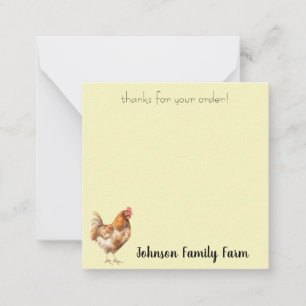 Watercolor Chicken Custom Note Card