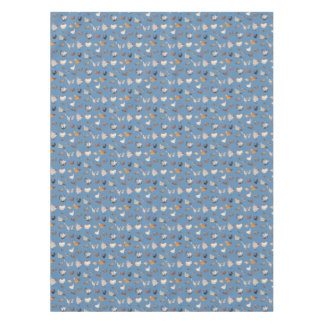 Watercolor Chicken pattern Denim Blue Tablecloth