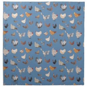 Watercolor Chicken Print Cloth Napkin