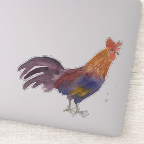 Watercolor Chicken Rooster Hen Poultry Farm   Sticker