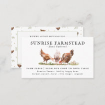Watercolor Chickens | Farm Fresh Eggs Business Card