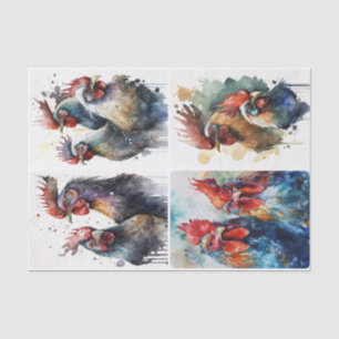 Watercolor Chickens Tissue Paper