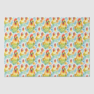Watercolor Chickens Tissue Paper