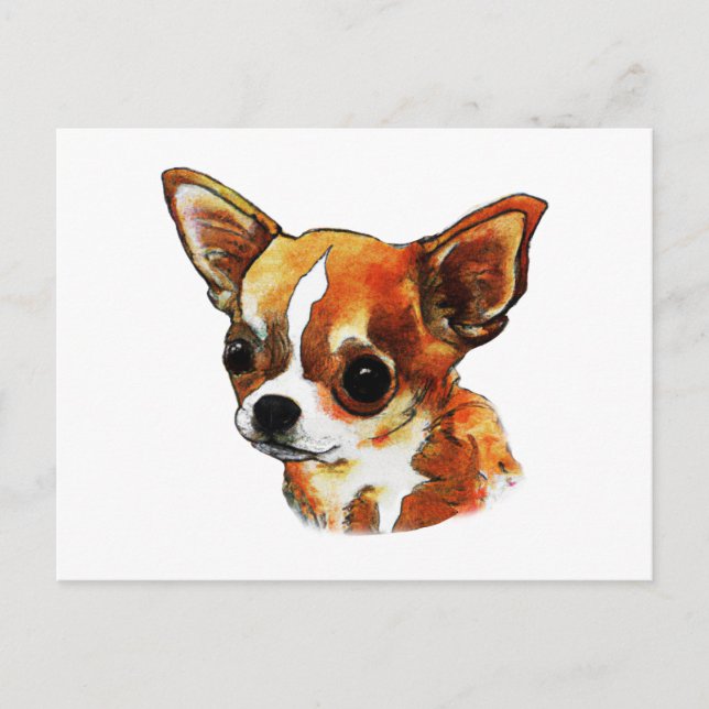 Watercolor Chihuahua Postcard (Front)