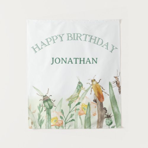 Watercolor Child's Bug Insect Birthday