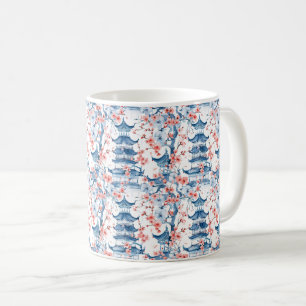 Watercolor Chinese Pagoda with Cherry Blossoms (5) Coffee Mug