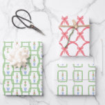 Watercolor Chinoiserie Christmas Bow Topiary Gift Wrapping Paper Sheets<br><div class="desc">PreppyPrint.com - Celebrate Christmas in style! Add your personalized touch. Transfer this design onto the products of your choice too! Please visit my designer store,  PreppyPrint.com,  for coordinating items.</div>