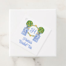 Watercolor Chinoiserie Citrus Topiary Monogram