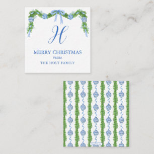 Watercolor Chinoiserie Garland Christmas Enclosure Note Card