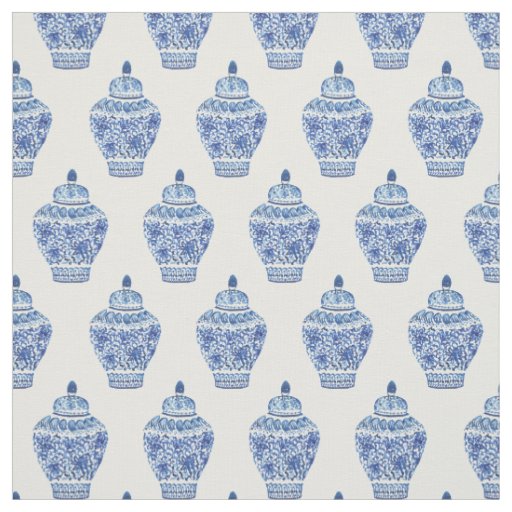 Watercolor Chinoiserie Ginger Jar Fabric