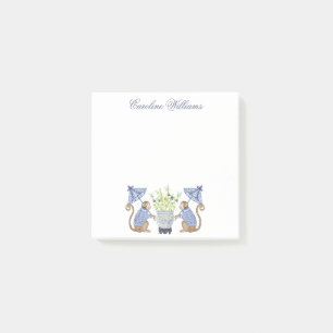 Watercolor Chinoiserie Monkeys Personalized Post-it Notes