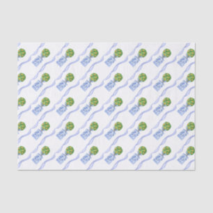Watercolor Chinoiserie Orange Tree Topiary Tissue Paper