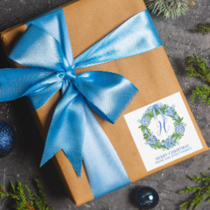 Watercolor Chinoiserie Wreath Christmas Enclosure Note Card