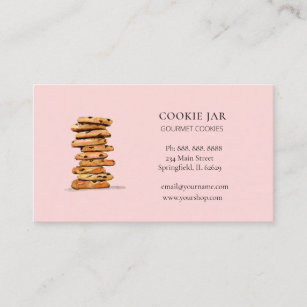 Watercolor Chocolate chip cookie Bakery  Business Card