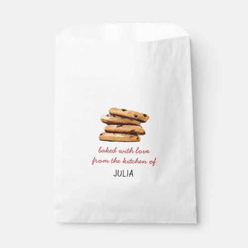 Watercolor chocolate chip cookie  favor bag