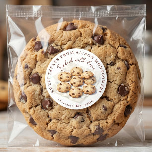 Watercolor Chocolate Chip Cookies Homemade Baking Classic Round Sticker