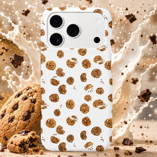 Watercolor Chocolate Chip Cookies Pattern iPhone Case (Creator Uploaded)