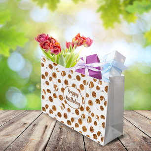 Watercolor Chocolate Chip Cookies Pattern Large Gift Bag