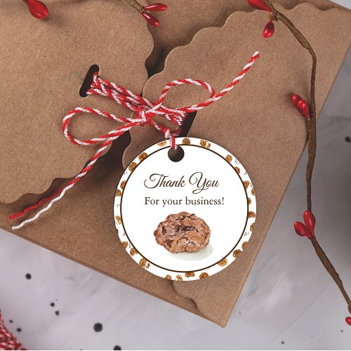 Watercolor Chocolate Chips Cookies Baker Thank You Favor Tags