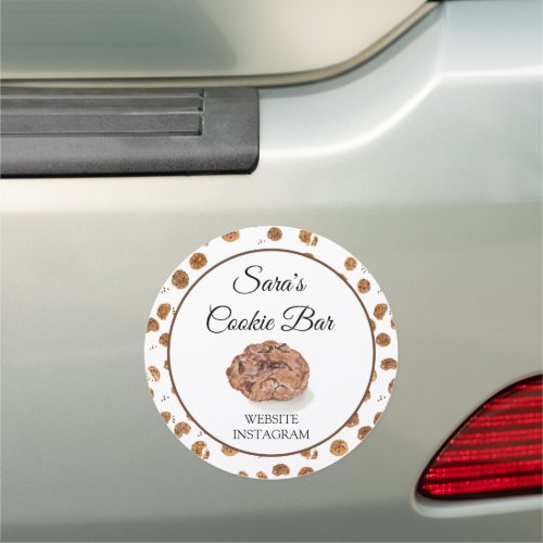 Watercolor Chocolate Chips Cookies Bakery Car Magnet