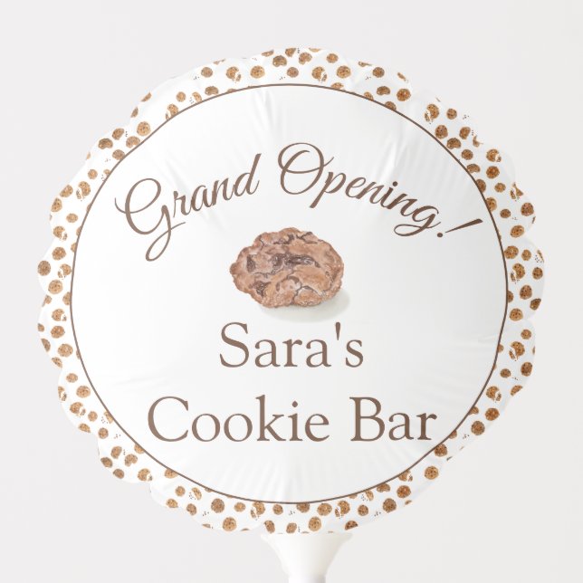 Watercolor Chocolate Chips Cookies Bakery LOGO Balloon (Front)